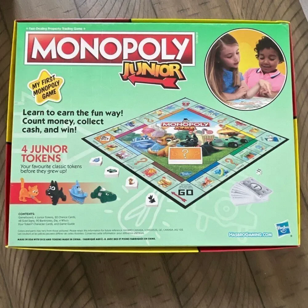 Monopoly Junior board game little Hazel and Scotty toy car and boat